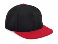 Cap Snapback 6 panel Beechfield B661 Black-Classic Red